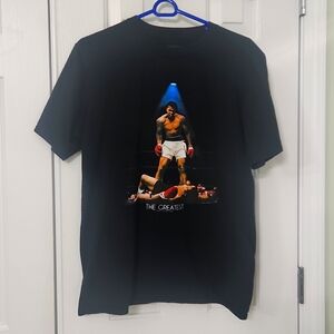 Mens Muhammad Ali Black Tshirt Cotton Large
